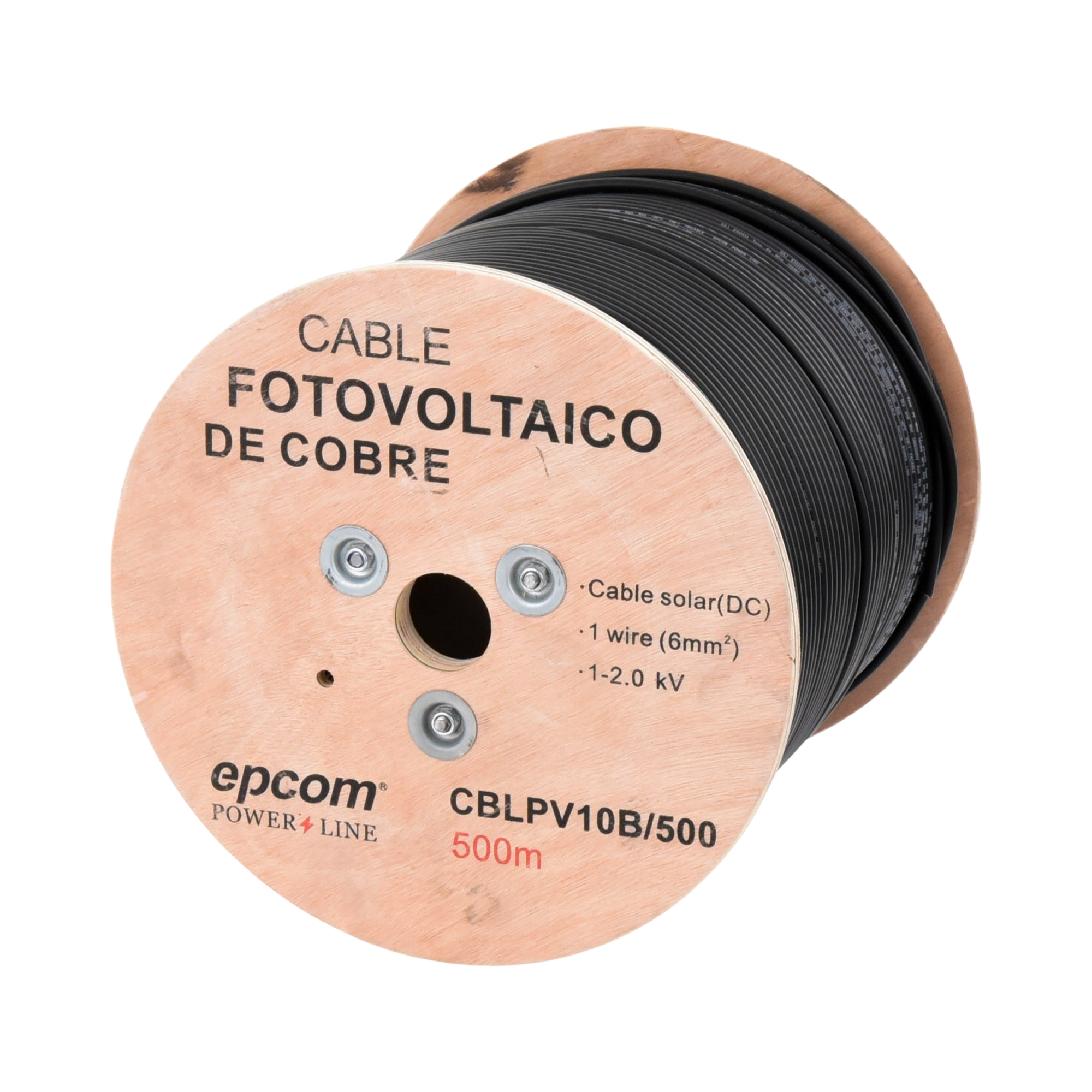 CBL-PV-10B/500|Carrete de 500 Metros / Cable Fotovoltaico Negro / 6mm?? (10AWG) / Material COBRE /  2000 Vcc